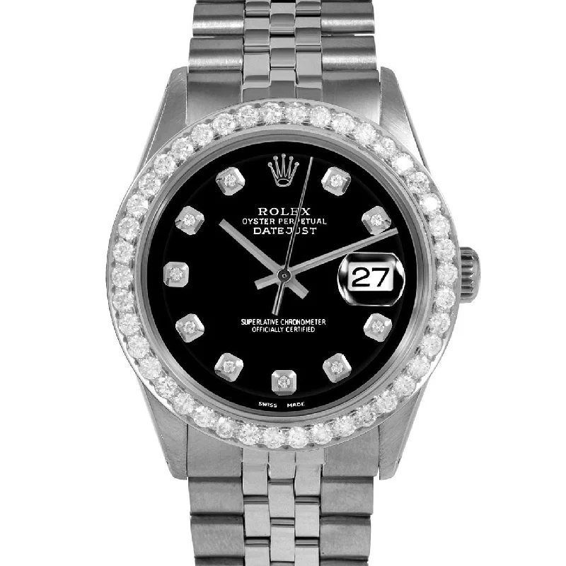 Rolex Datejust 36mm | 1601-SS-BLK-DIA-AM-25CT-JBL