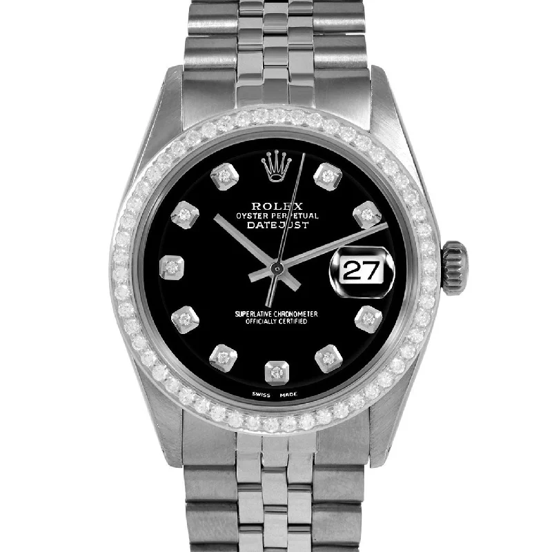 Rolex Datejust 36mm | 1601-SS-BLK-DIA-AM-BDS-JBL