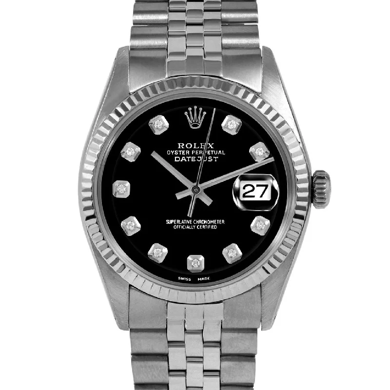 Rolex Datejust 36mm | 1601-SS-BLK-DIA-AM-FLT-JBL