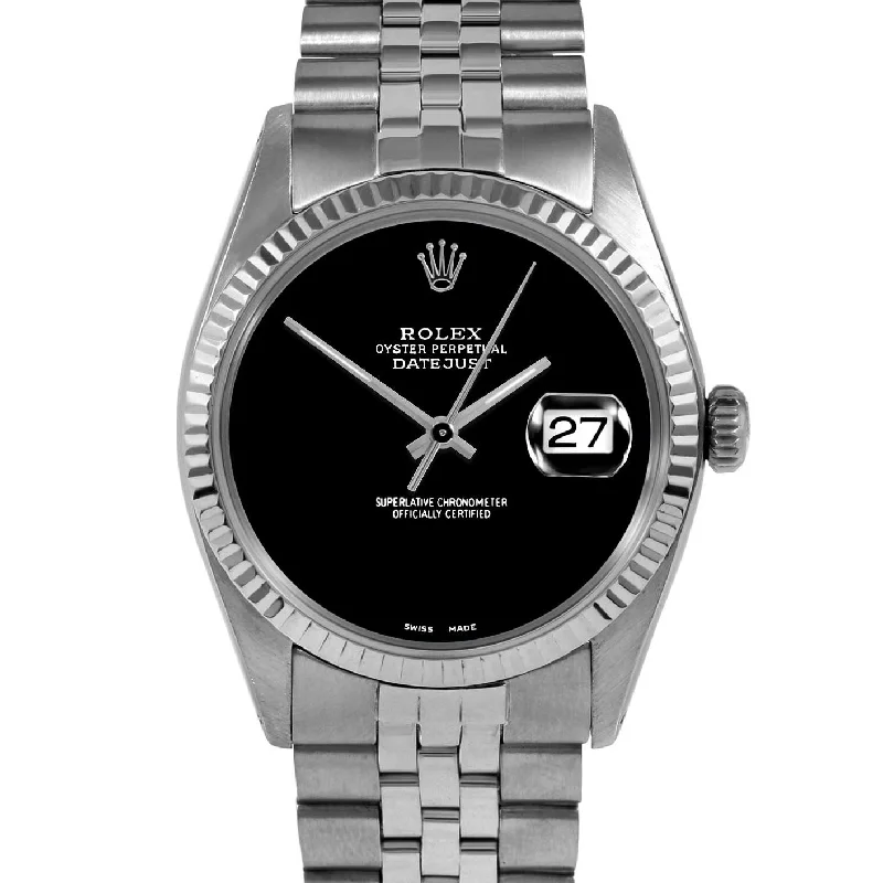 Rolex Datejust 36mm | 1601-SS-BLK-NOHM-FLT-JBL