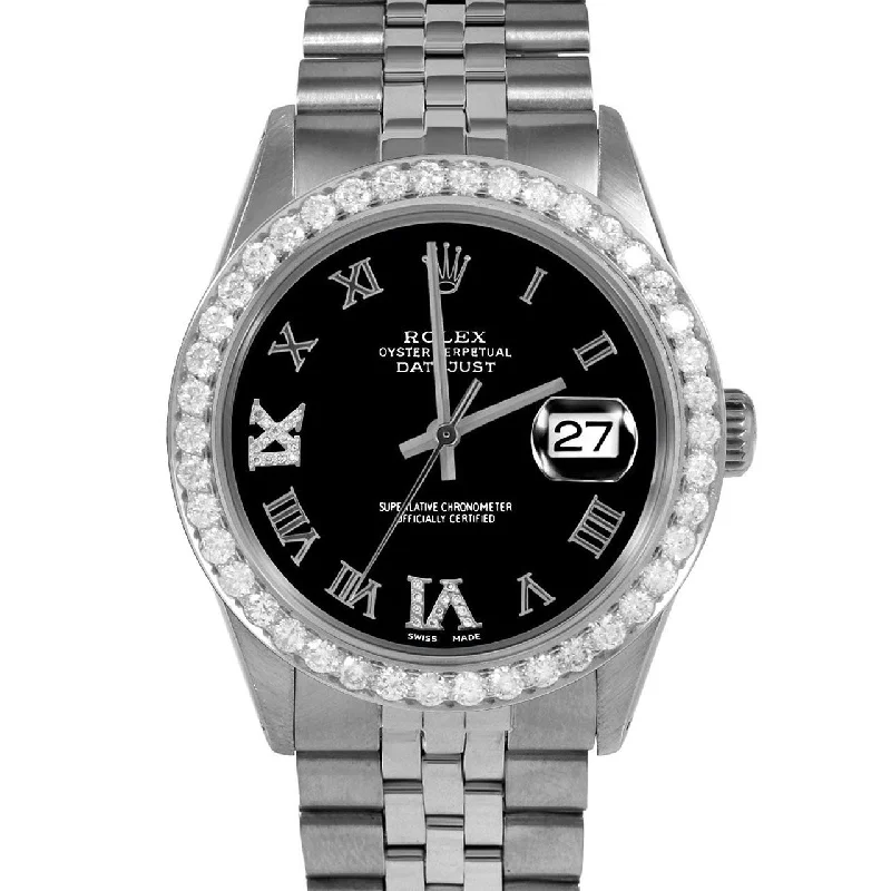 Rolex Datejust 36mm | 1601-SS-BLK-RDR69-25CT-JBL