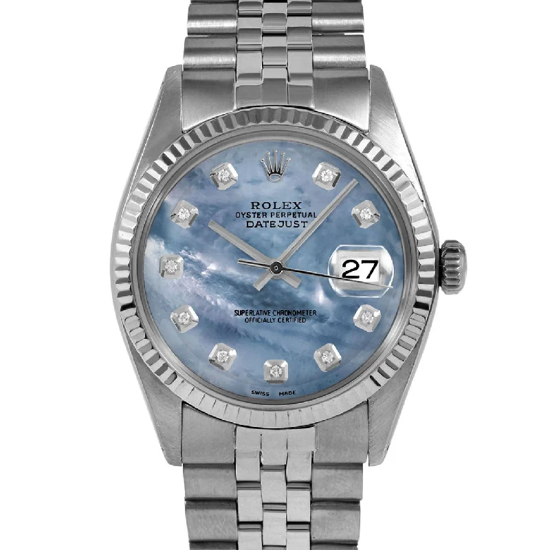 Rolex Datejust 36mm | 1601-SS-BLMOP-DIA-AM-FLT-JBL