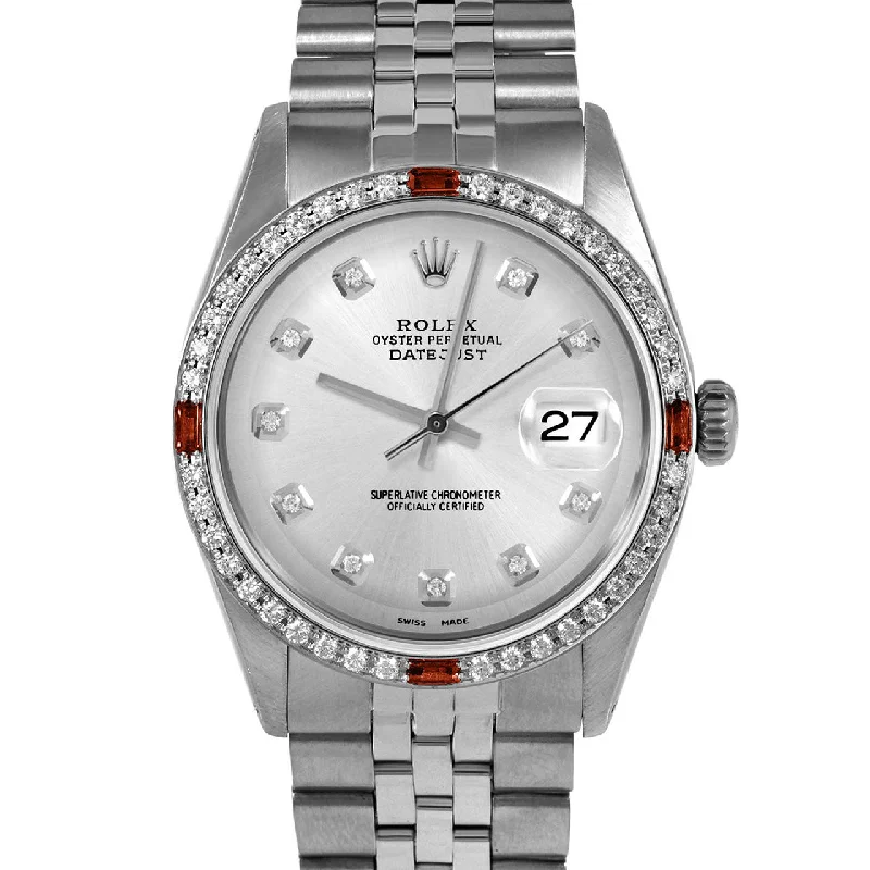 Rolex Datejust 36mm | 1601-SS-SLV-DIA-AM-4RBY-JBL