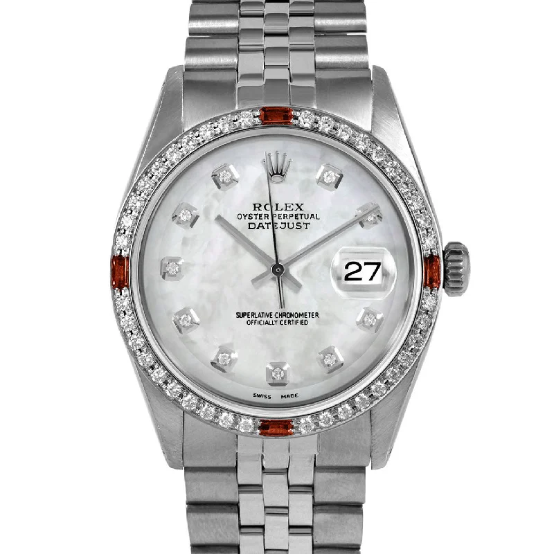 Rolex Datejust 36mm | 1601-SS-WMOP-DIA-AM-4RBY-JBL