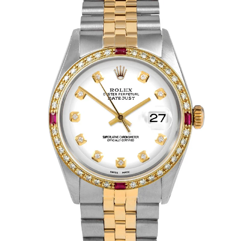 Rolex Datejust 36mm | 1601-TT-WHT-DIA-AM-4RBY-JBL