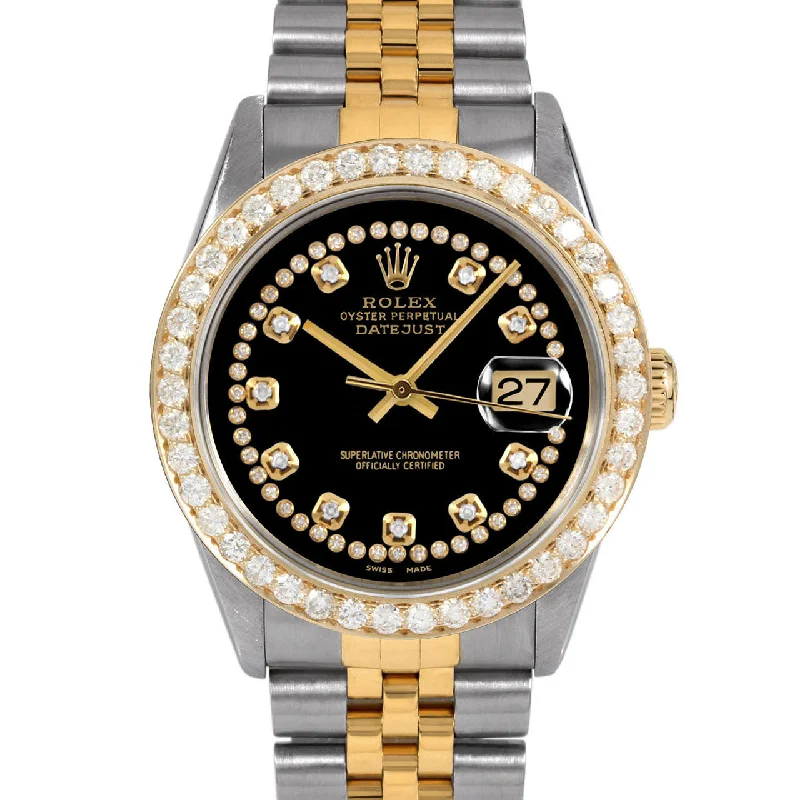 Rolex Datejust 36mm | 16013-BLK-STRD-25CT-JBL