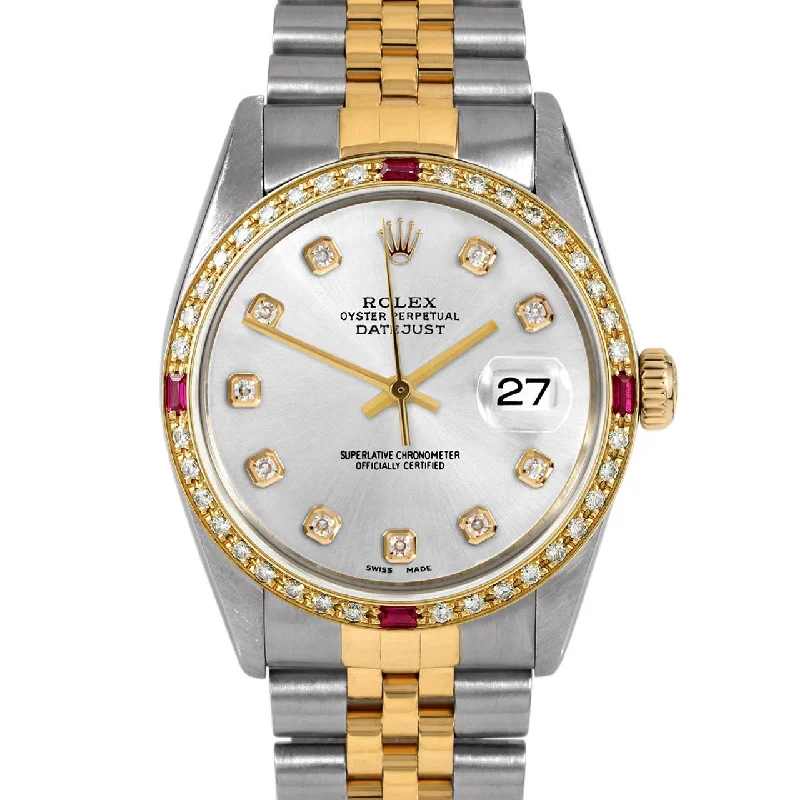 Rolex Datejust 36mm | 16013-SLV-DIA-AM-4RBY-JBL