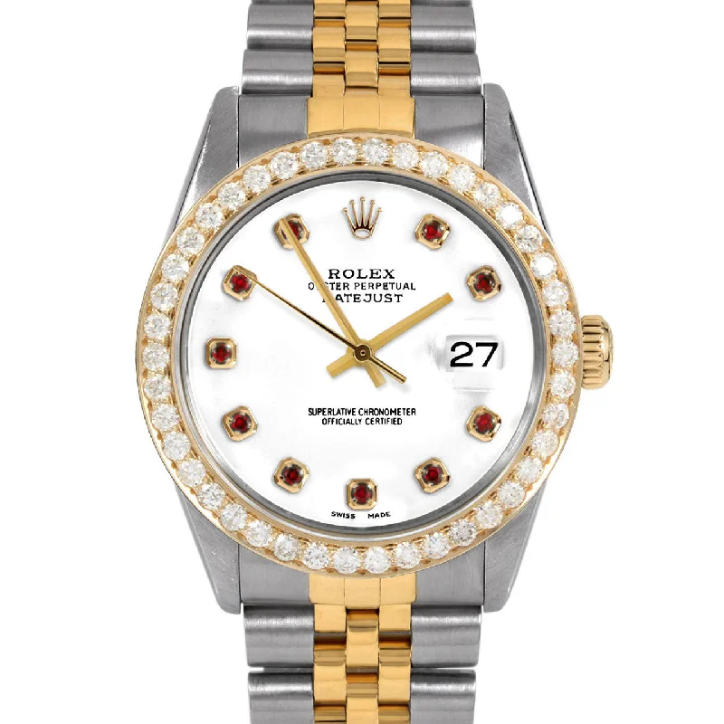 Rolex Datejust 36mm | 16013-WHT-RBY-AM-25CT-JBL