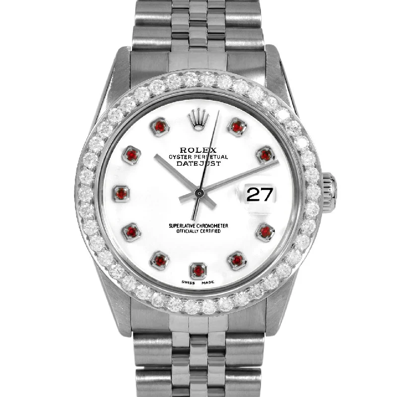 Rolex Datejust 36mm | 16014-WHT-RBY-AM-25CT-JBL