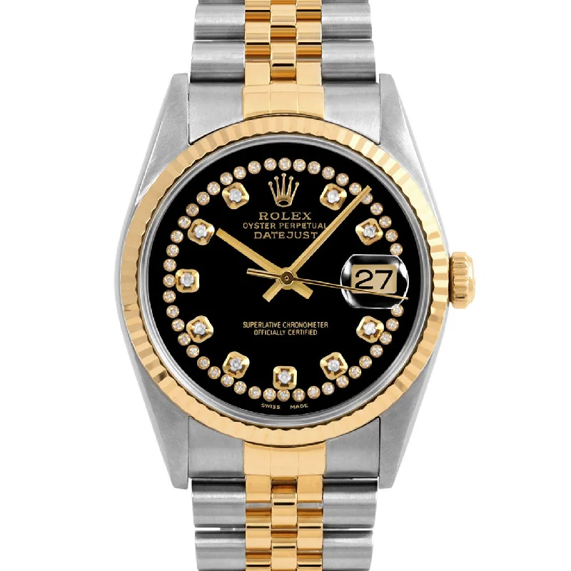 Rolex Datejust 36mm | 16233-BLK-STRD-FLT-JBL