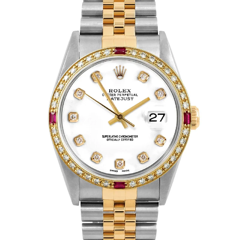 Rolex Datejust 36mm | 16233-WHT-DIA-AM-4RBY-JBL