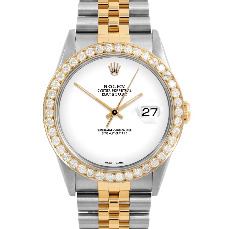 Rolex Datejust 36mm | 16233-WHT-NOHM-25CT-JBL