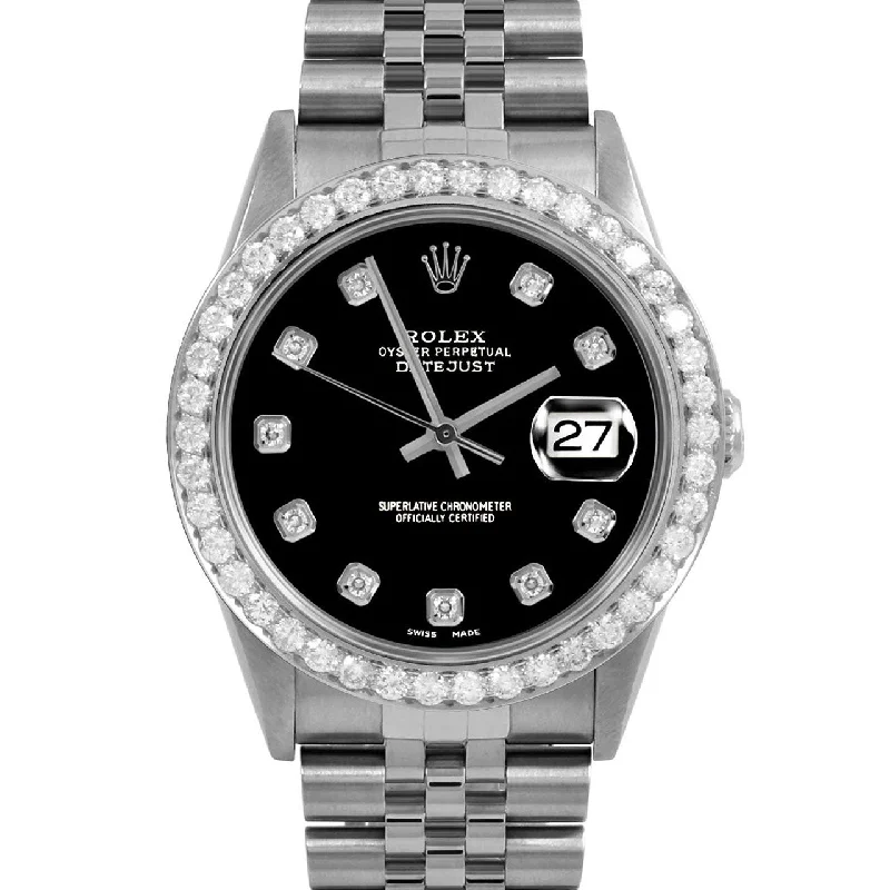 Rolex Datejust 36mm | 16234-BLK-DIA-AM-25CT-JBL