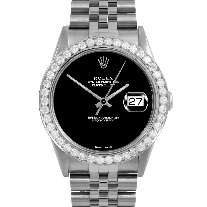 Rolex Datejust 36mm | 16234-BLK-NOHM-25CT-JBL