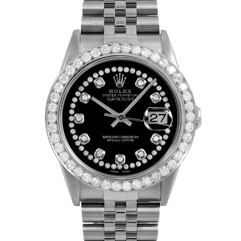 Rolex Datejust 36mm | 16234-BLK-STRD-25CT-JBL