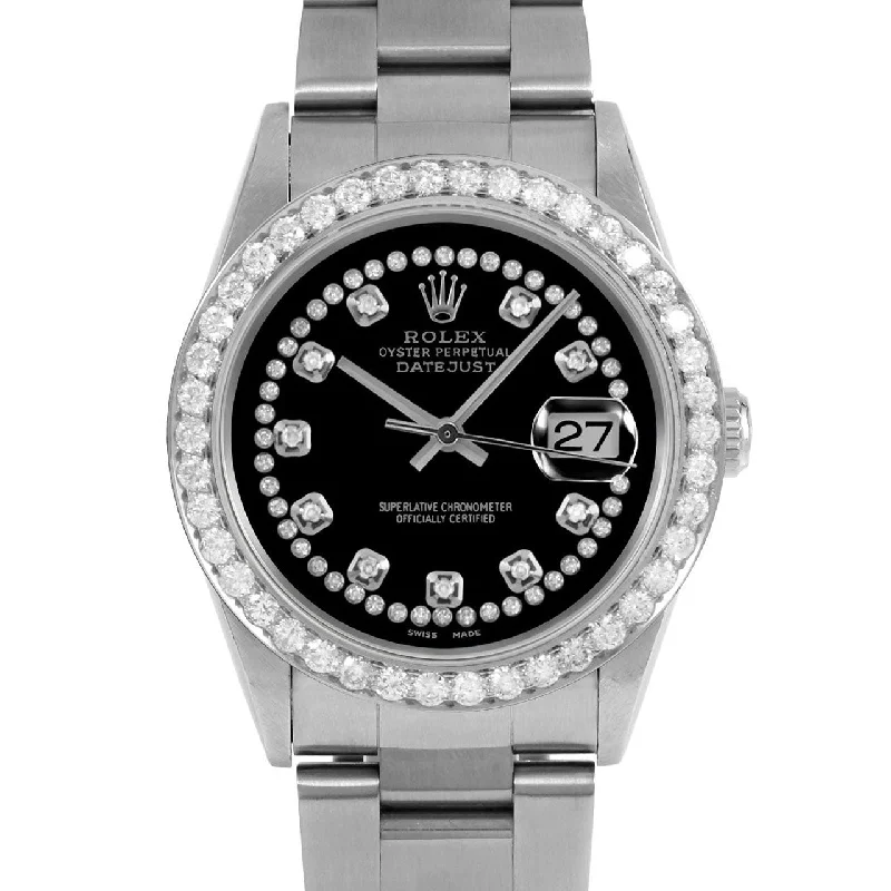 Rolex Datejust 36mm | 16234-BLK-STRD-25CT-OYS