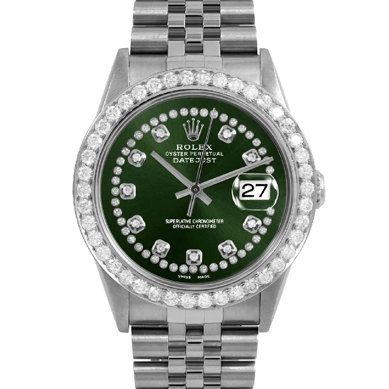 Rolex Datejust 36mm | 16234-GRN-STRD-25CT-JBL