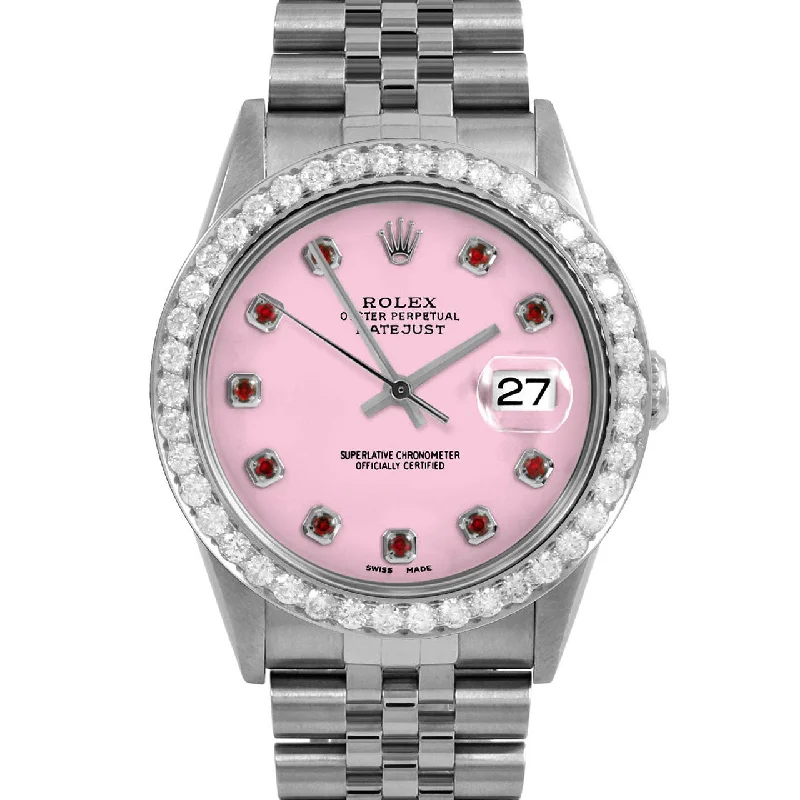 Rolex Datejust 36mm | 16234-PNK-RBY-AM-25CT-JBL