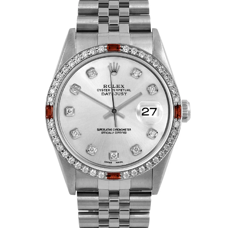 Rolex Datejust 36mm | 16234-SLV-DIA-AM-4RBY-JBL