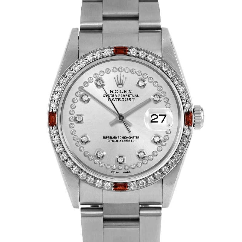 Rolex Datejust 36mm | 16234-SLV-STRD-4RBY-OYS