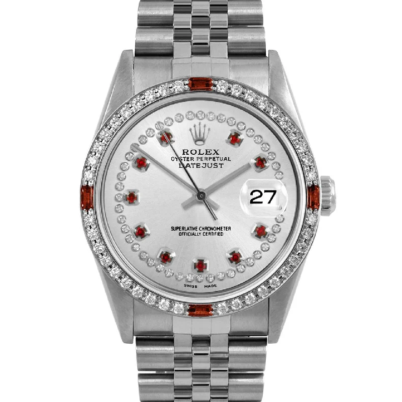 Rolex Datejust 36mm | 16234-SLV-STRR-4RBY-JBL