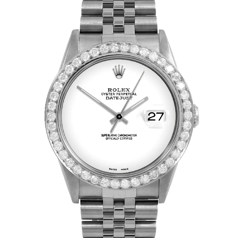 Rolex Datejust 36mm | 16234-WHT-NOHM-25CT-JBL