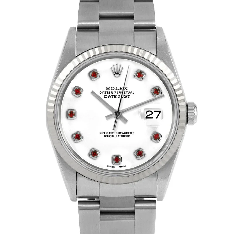 Rolex Datejust 36mm | 16234-WHT-RBY-AM-FLT-OYS