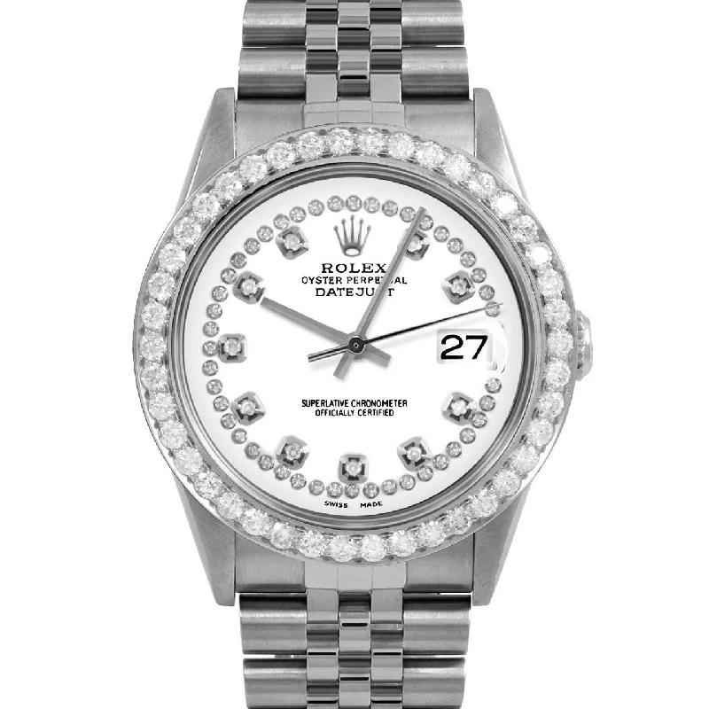 Rolex Datejust 36mm | 16234-WHT-STRD-25CT-JBL