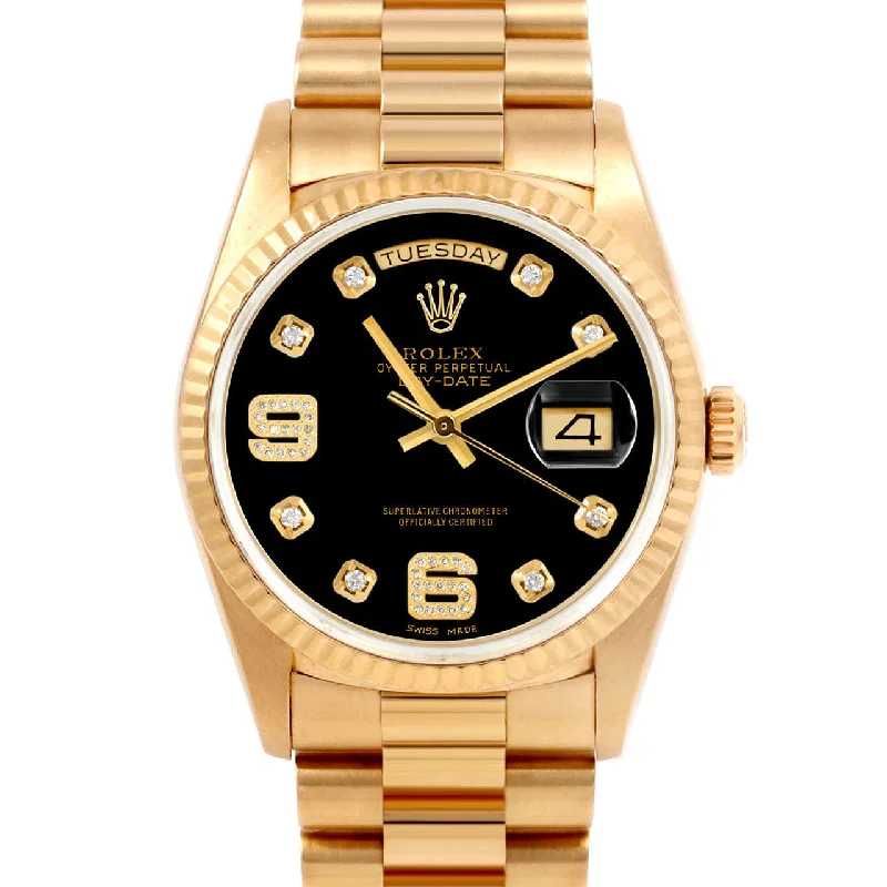 Rolex Day-Date 36mm | 18038-BLK-8DA69-FLT-PRS