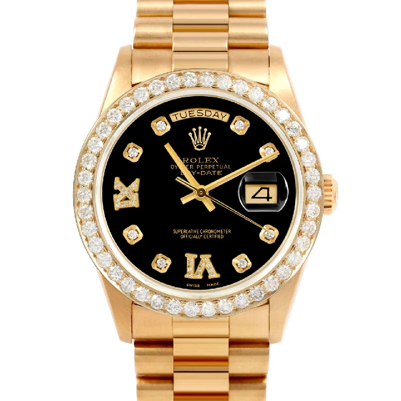 Rolex Day-Date 36mm | 18038-BLK-8DR69-25CT-PRS