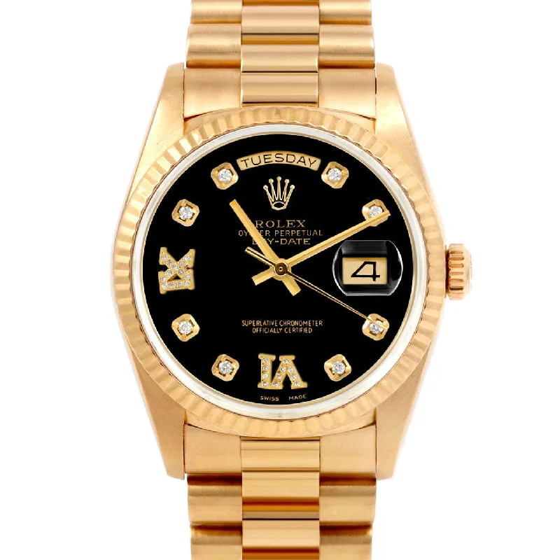 Rolex Day-Date 36mm | 18038-BLK-8DR69-FLT-PRS