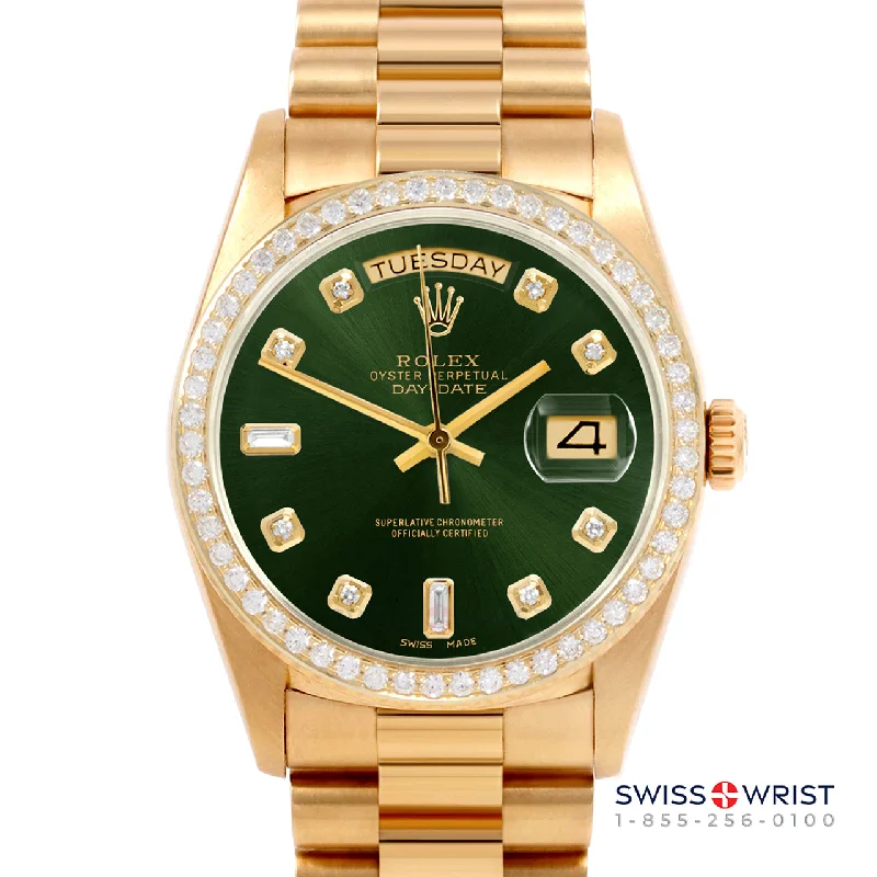 Rolex Day-Date 36mm | 18038-GRN-DIA-AM-BDS-PRS