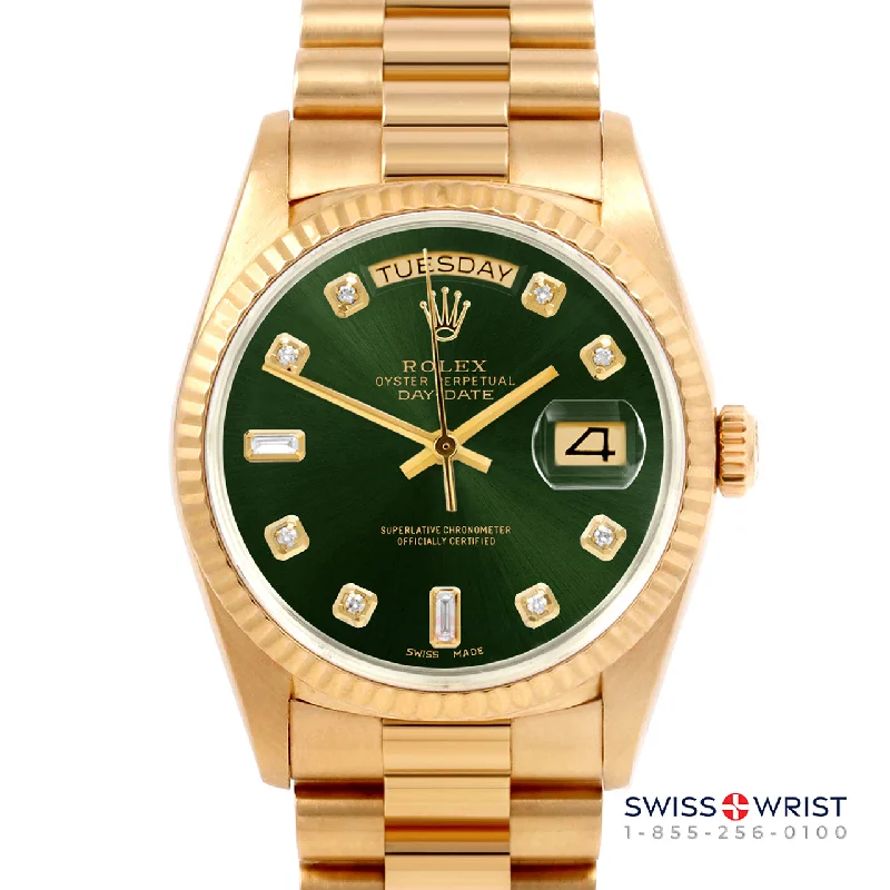 Rolex Day-Date 36mm | 18038-GRN-DIA-AM-FLT-PRS