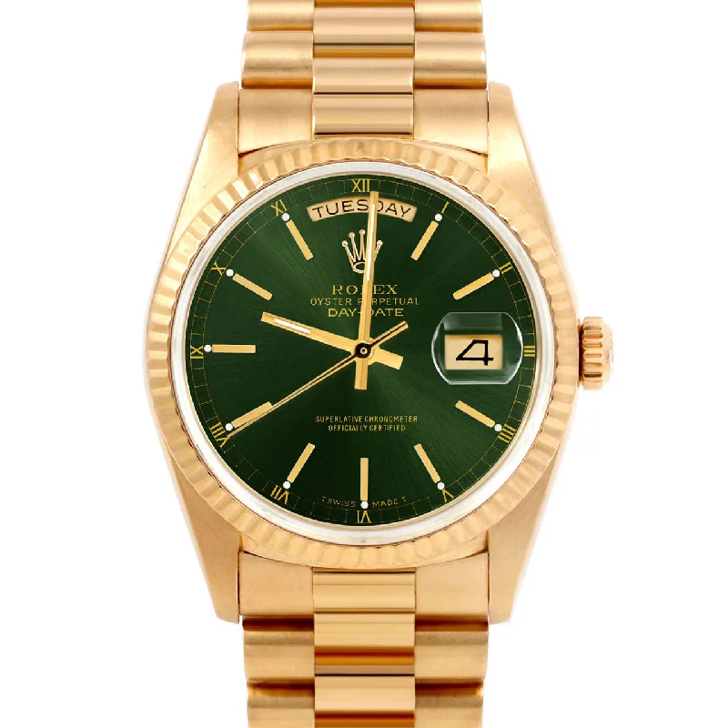 Rolex Day-Date 36mm | 18038-GRN-STK-FLT-PRS