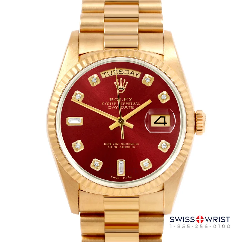 Rolex Day-Date 36mm | 18038-RED-DIA-AM-FLT-PRS