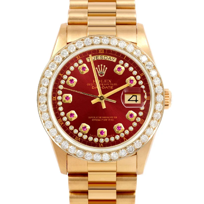 Rolex Day-Date 36mm | 18038-RED-STRR-25CT-PRS