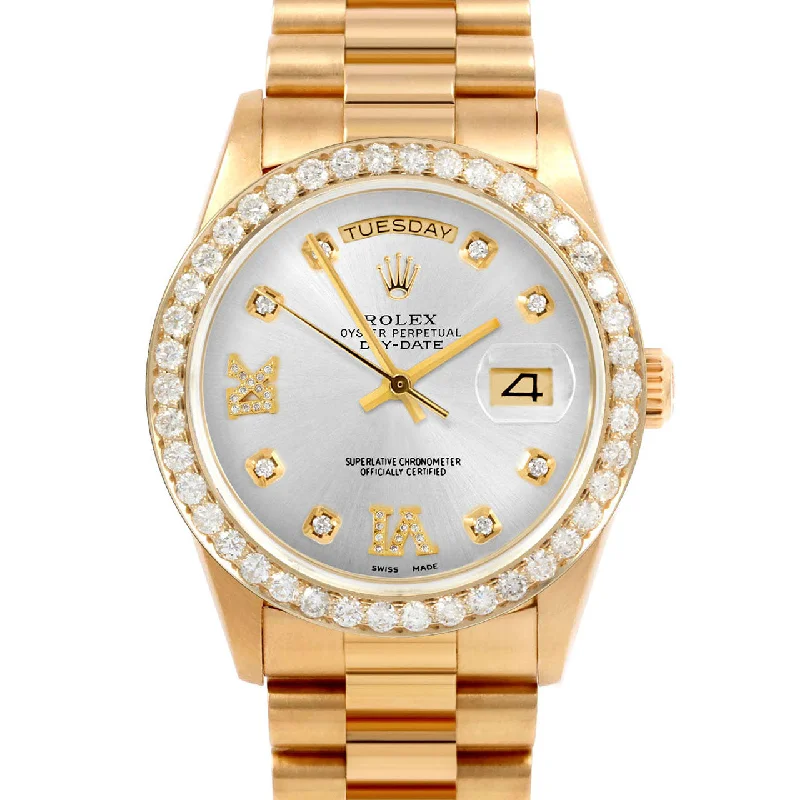 Rolex Day-Date 36mm | 18038-SLV-8DR69-25CT-PRS