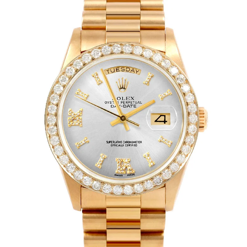 Rolex Day-Date 36mm | 18038-SLV-DR8I-25CT-PRS