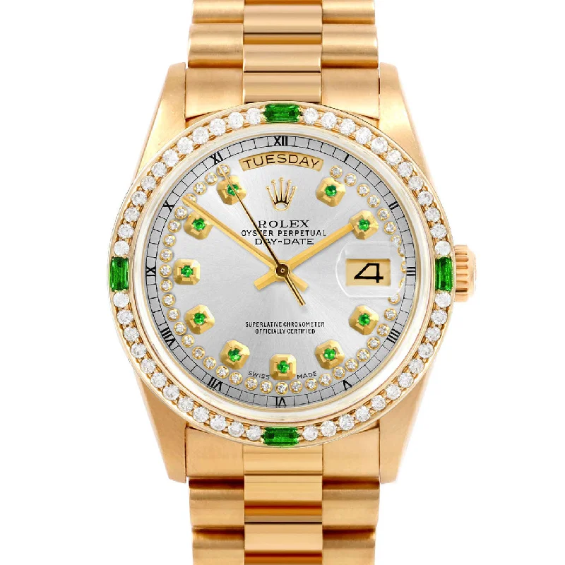 Rolex Day-Date 36mm | 18038-SLV-STRE-4EMD-PRS