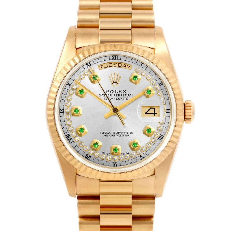 Rolex Day-Date 36mm | 18038-SLV-STRE-FLT-PRS