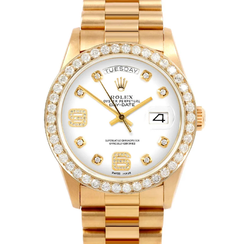 Rolex Day-Date 36mm | 18038-WHT-8DA69-25CT-PRS