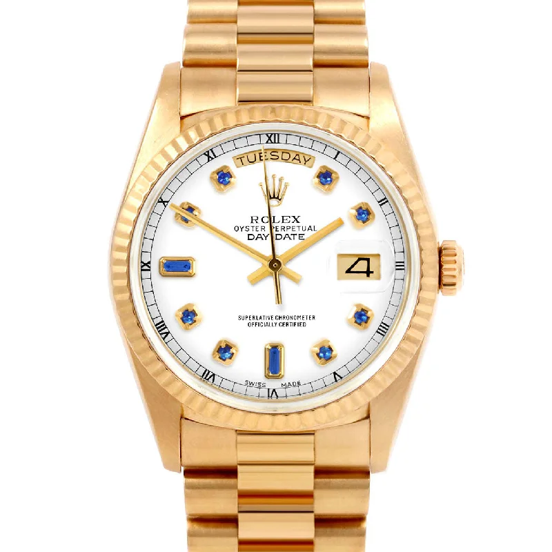 Rolex Day-Date 36mm | 18038-WHT-SPH-AM-FLT-PRS