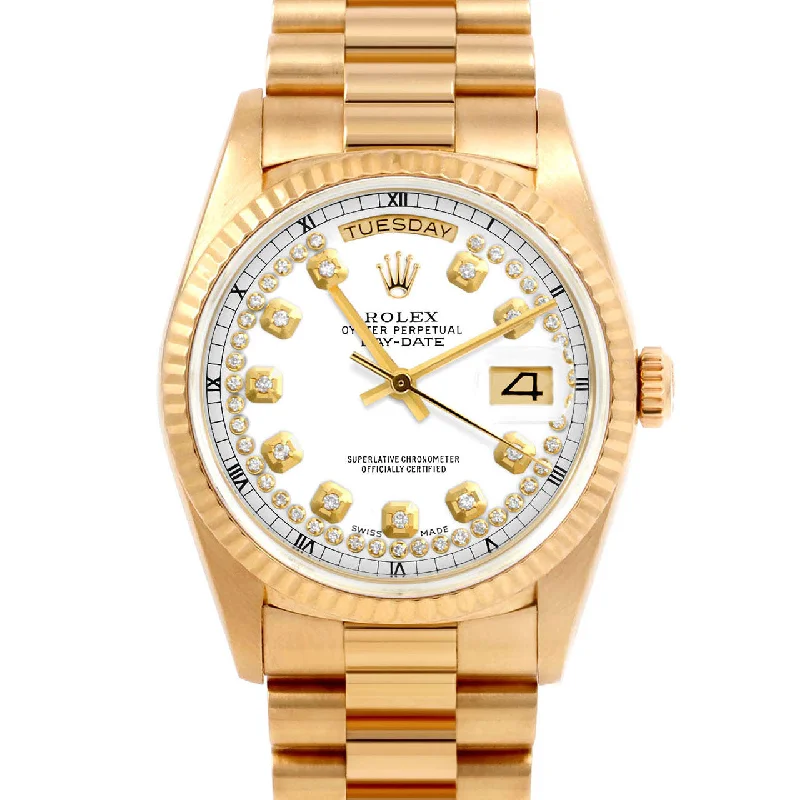 Rolex Day-Date 36mm | 18038-WHT-STRD-FLT-PRS