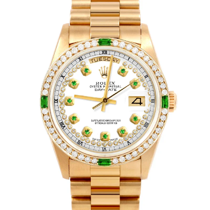 Rolex Day-Date 36mm | 18038-WHT-STRE-4EMD-PRS