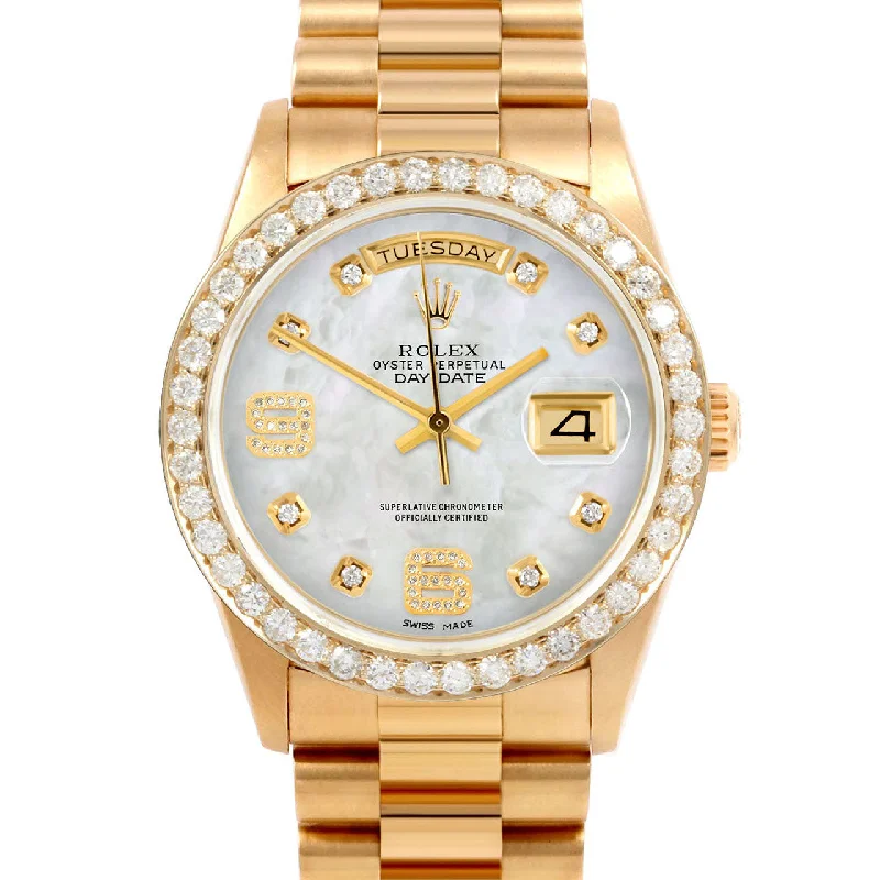 Rolex Day-Date 36mm | 18038-WMOP-8DA69-25CT-PRS