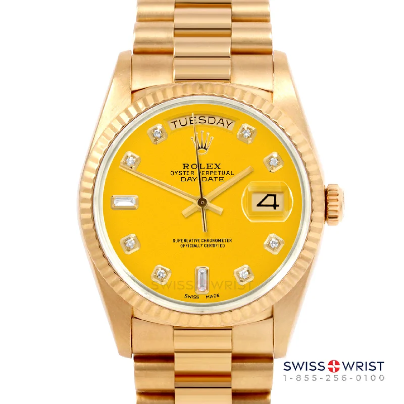 Rolex Day-Date 36mm | 18038-YLW-DIA-AM-FLT-PRS