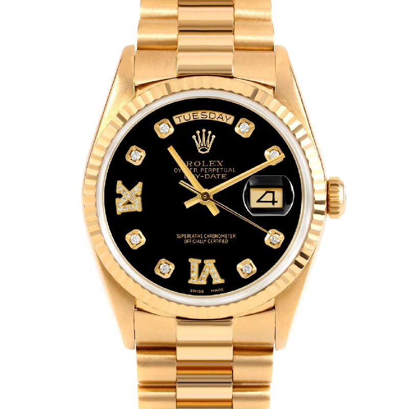 Rolex Day-Date 36mm | 18238-BLK-8DR69-FLT-PRS