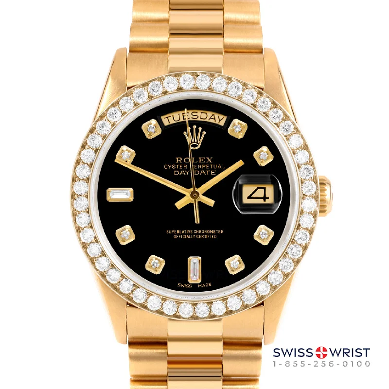 Rolex Day-Date 36mm | 18238-BLK-DIA-AM-25CT-PRS