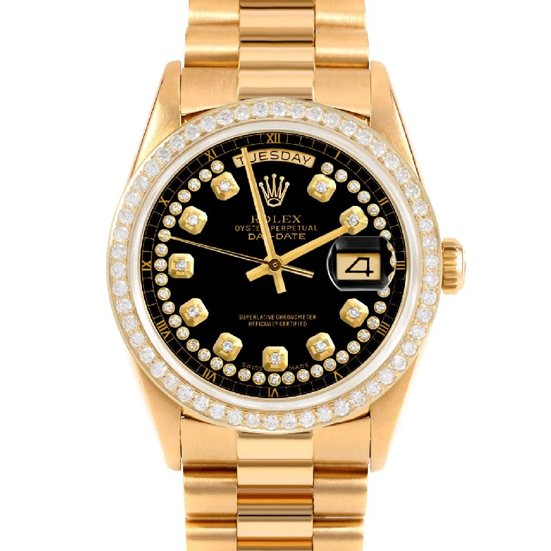 Rolex Day-Date 36mm | 18238-BLK-STRD-BDS-PRS