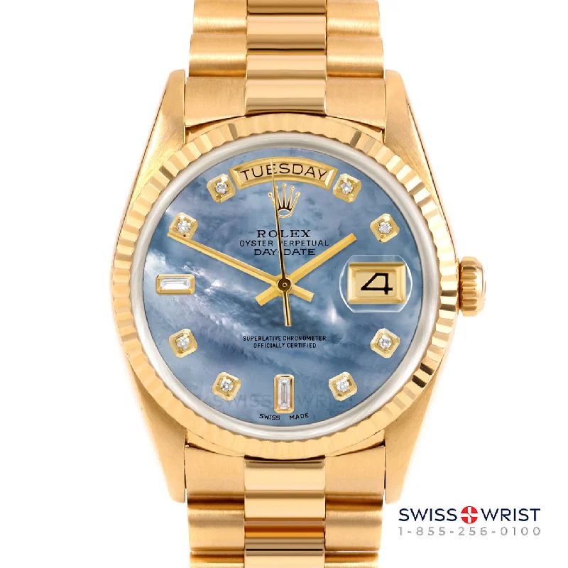 Rolex Day-Date 36mm | 18238-BLMOP-DIA-AM-FLT-PRS